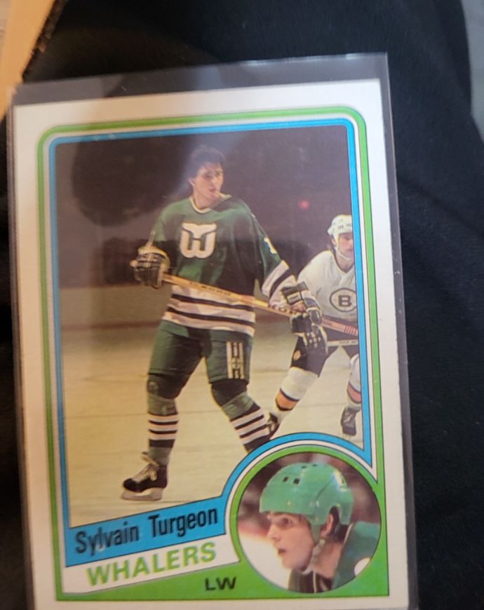 1984-85 Topps #62 Sylvain Turgeon Rookie Card Hartford Whalers — front