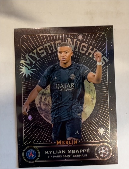 2023-24 Topps Merlin UEFA Club Competitions Mystic Nights #MN-2 Kylian Mbappé — front