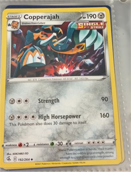 2021 Pokémon Fusion Strike #192 Copperajah — front