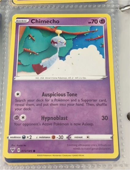 2020 Pokémon Vivid Voltage #72 Chimecho — front