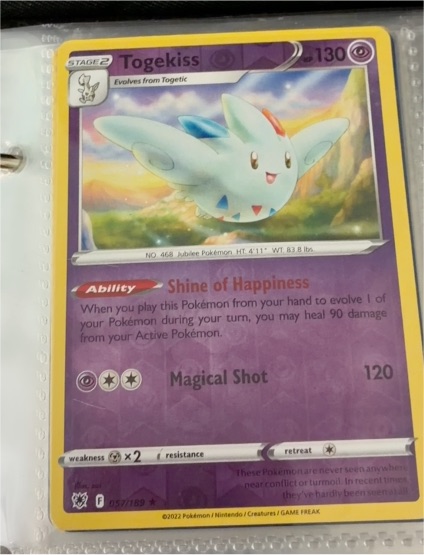 2022 Pokemon Sword & Shield Astral Radiance #57 Togekiss — front