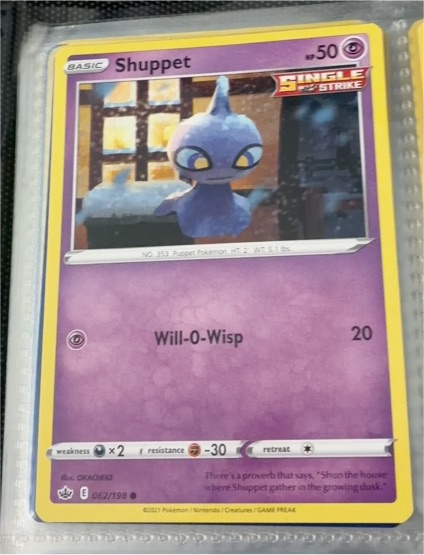 2021 Pokémon Sword & Shield Chilling Reign #62 Shuppet — front