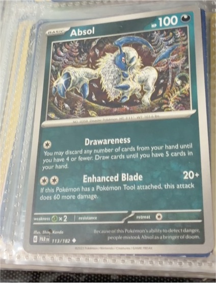 2023 Pokémon TCG Paradox Rift #113 Absol — front