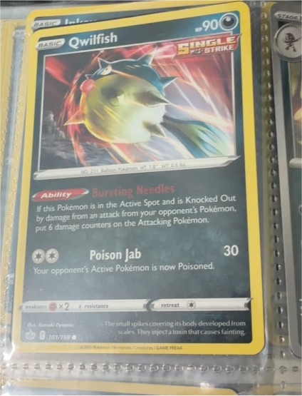 2021 Pokémon TCG SWSH06: Chilling Reign #101 Qwilfish — front