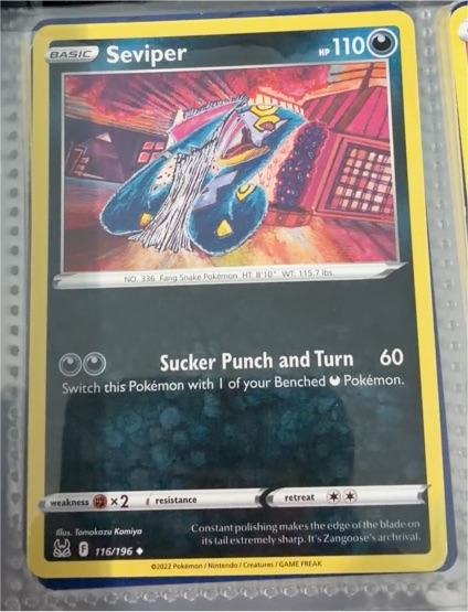 2022 Pokémon Lost Origin #116 Seviper — front