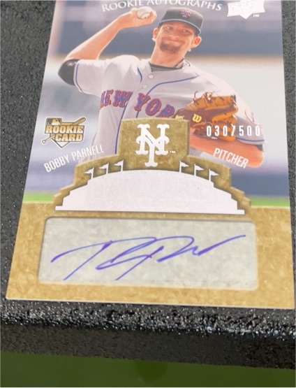 2009 Upper Deck Ballpark Collection #71 Bobby Parnell Rookie Autograph — front
