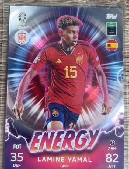 2024 Topps MatchAttax #GM9 Lamine Yamal Energy Spain UEFA Euro 2024 — front