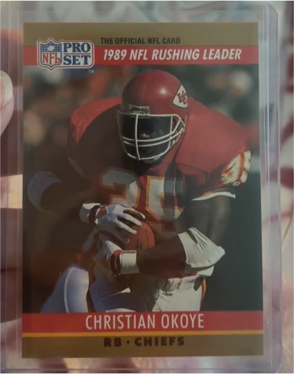1990 Pro Set #9 Christian Okoye — front
