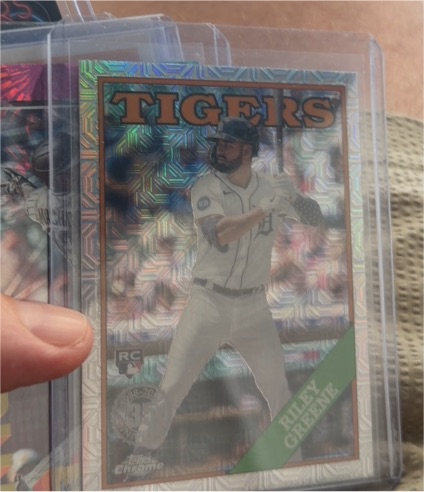 2023 Topps Series 1 Riley Greene Silver Pack Chrome Mojo #T88C-67 — front