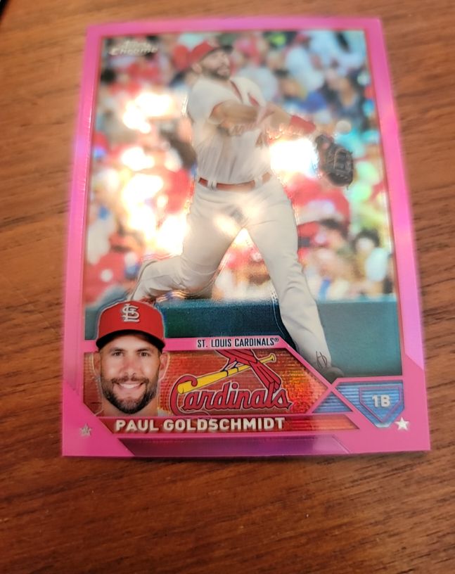 2023 Topps Chrome #220 Paul Goldschmidt Pink Refractor — front