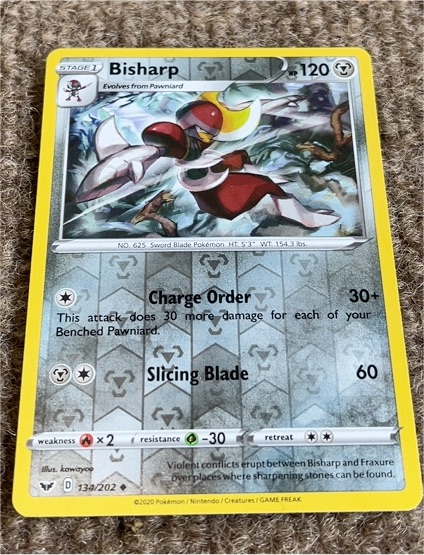 2020 Pokémon Sword & Shield #134 Bisharp — front