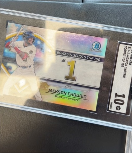 2023 Bowman Chrome Scouts Top 100 #BTP-1 Jackson Chourio — front