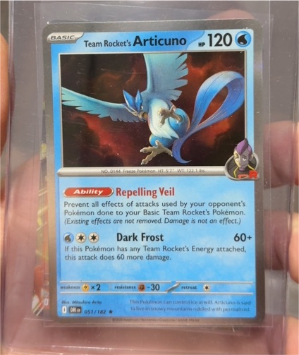 2025 Pokémon Team Rocket's Articuno #51/182 — front