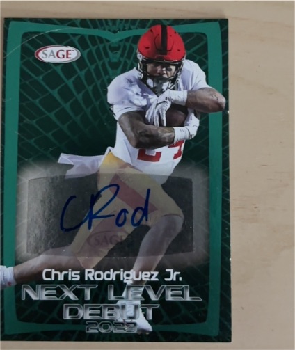 2023 Sage Next Level Debut Chris Rodriguez Jr. — front