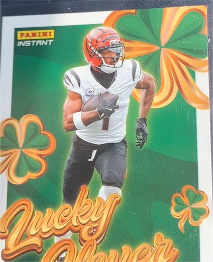 2025 Panini Instant #8 Ja'Marr Chase Lucky Clover Insert — front