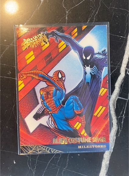 1995 Fleer Ultra Spider-Man #87 Alien Costume Saga Milestones — front