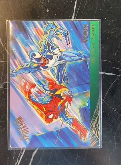 1995 Fleer Ultra Spider-Man #134 Venom Unlikely Allies — front
