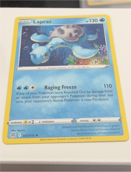 2022 Pokémon Sword & Shield Brilliant Stars #031 Lapras — front