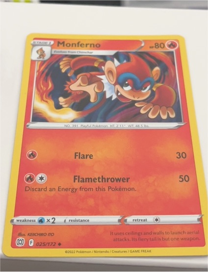 2022 Pokémon #025 Monferno — front