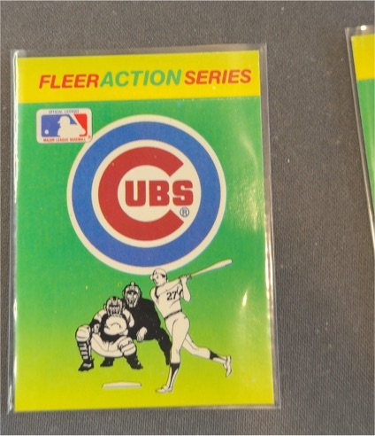 1990 Fleer Action Series Chicago Cubs Sticker — front