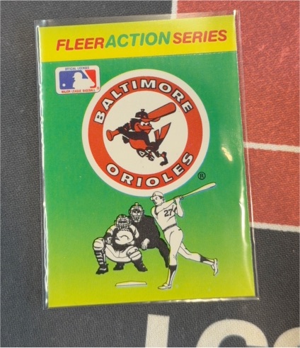 1990 Fleer Action Series Baltimore Orioles Sticker — front