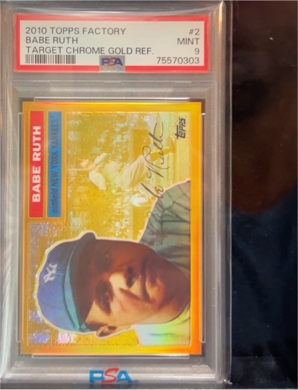 2010 Topps Factory Target Chrome Gold Refractor #2 Babe Ruth — front