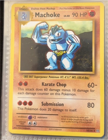 2016 Pokémon XY Evolutions #58 Machoke — front