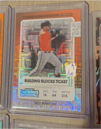 2021 Panini Contenders #88 Trey Mancini Building Blocks Ticket — front