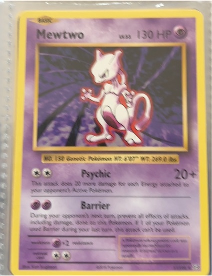 2016 Pokémon #51 Mewtwo — front
