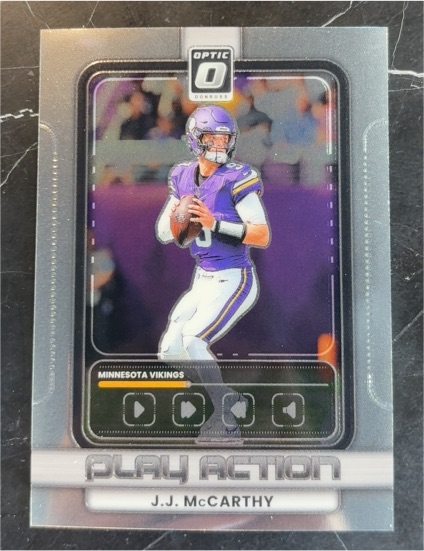 2025 Panini Donruss Optic #9 J.J. McCarthy Play Action — front