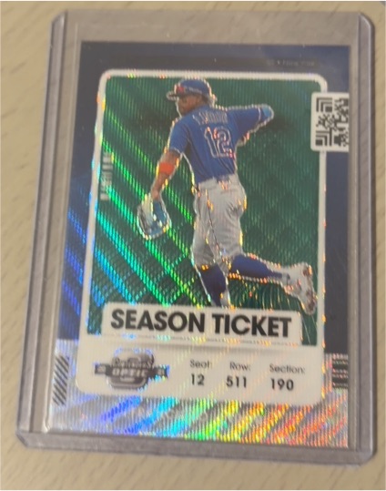 2021 Panini Contenders Optic #91 Francisco Lindor Season Ticket Green Wave — front