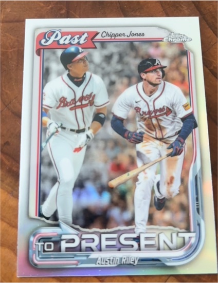 2026 Topps Chrome Past To Present #PTP-10 Chipper Jones / Austin Riley — front