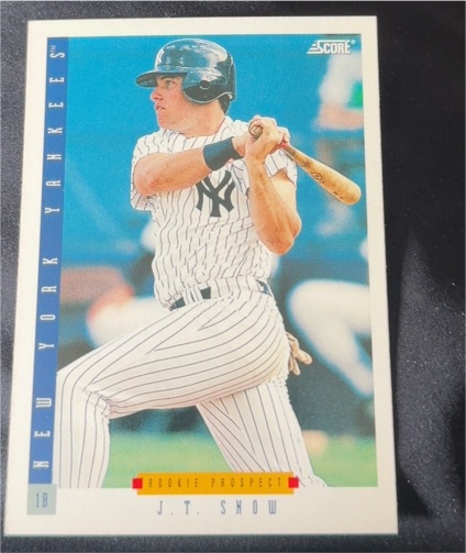1993 Score #260 J.T. Snow Rookie New York Yankees — front