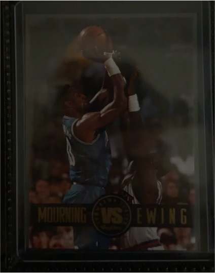 1993-94 Skybox Premium Showdown Series #SS1 Alonzo Mourning vs Patrick Ewing — front