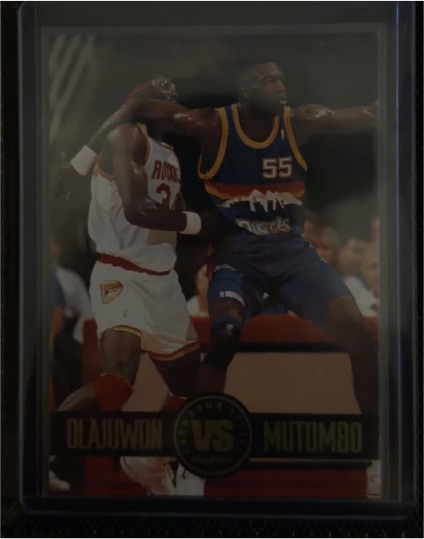 1993-94 Skybox Premium Showdown Series #SS4 Hakeem Olajuwon / Dikembe Mutombo — front