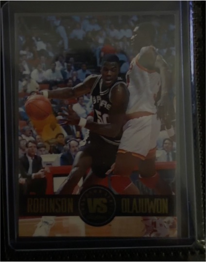 1993 SkyBox Showdown Series #SS5 David Robinson vs Hakeem Olajuwon — front