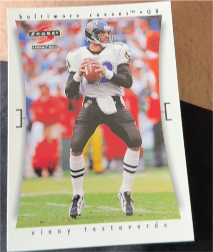 1997 Score #24 Vinny Testaverde Baltimore Ravens — front