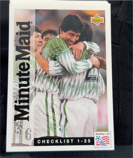 1994 Upper Deck World Cup Minute Maid #25 All-Star Team — front