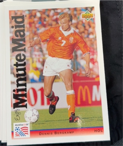 1994 Upper Deck World Cup Soccer Minute Maid #24 Dennis Bergkamp — front