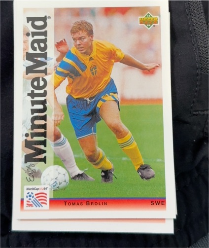 1994 Upper Deck Minute Maid World Cup #6 Tomas Brolin — front