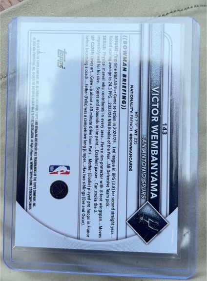 2025 Topps #143 Victor Wembanyama — front