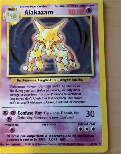 1999 Pokémon #1 Alakazam — front