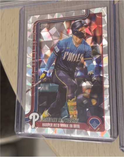 2025 Topps Update #US184 Bryce Harper Ribbie Royalty Diamante Foil — front