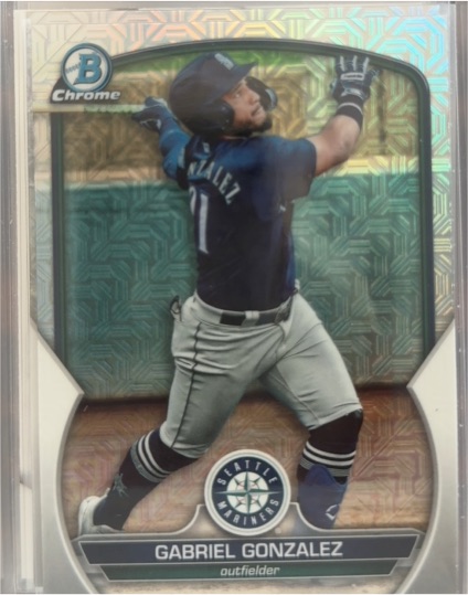 2023 Bowman Chrome #BCP-213 Gabriel Gonzalez Prospects Mojo Refractor — front