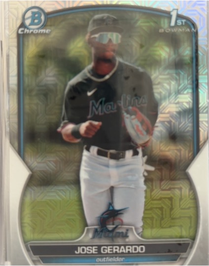 2023 Bowman Chrome #BCP-195 Jose Gerardo Mojo Refractor — front
