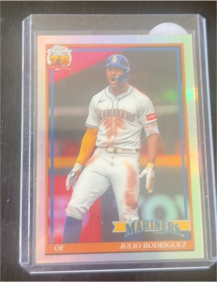 2026 Topps Chrome #91CB-13 Julio Rodriguez 75th Anniversary Refractor — front