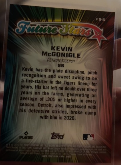 2026 Topps Chrome Future Stars #FS-6 Kevin McGonigle — front