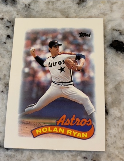 1989 Topps Major League Leaders Minis #14 Nolan Ryan — front