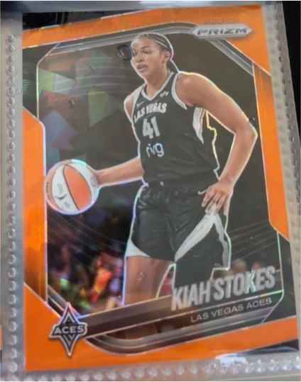 2025 Panini Prizm WNBA #58 Kiah Stokes Orange Velocity — front