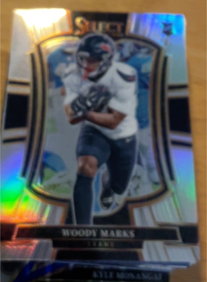 2025 Panini Select #135 Woody Marks Premier Level Silver Prizm Houston Texans — front